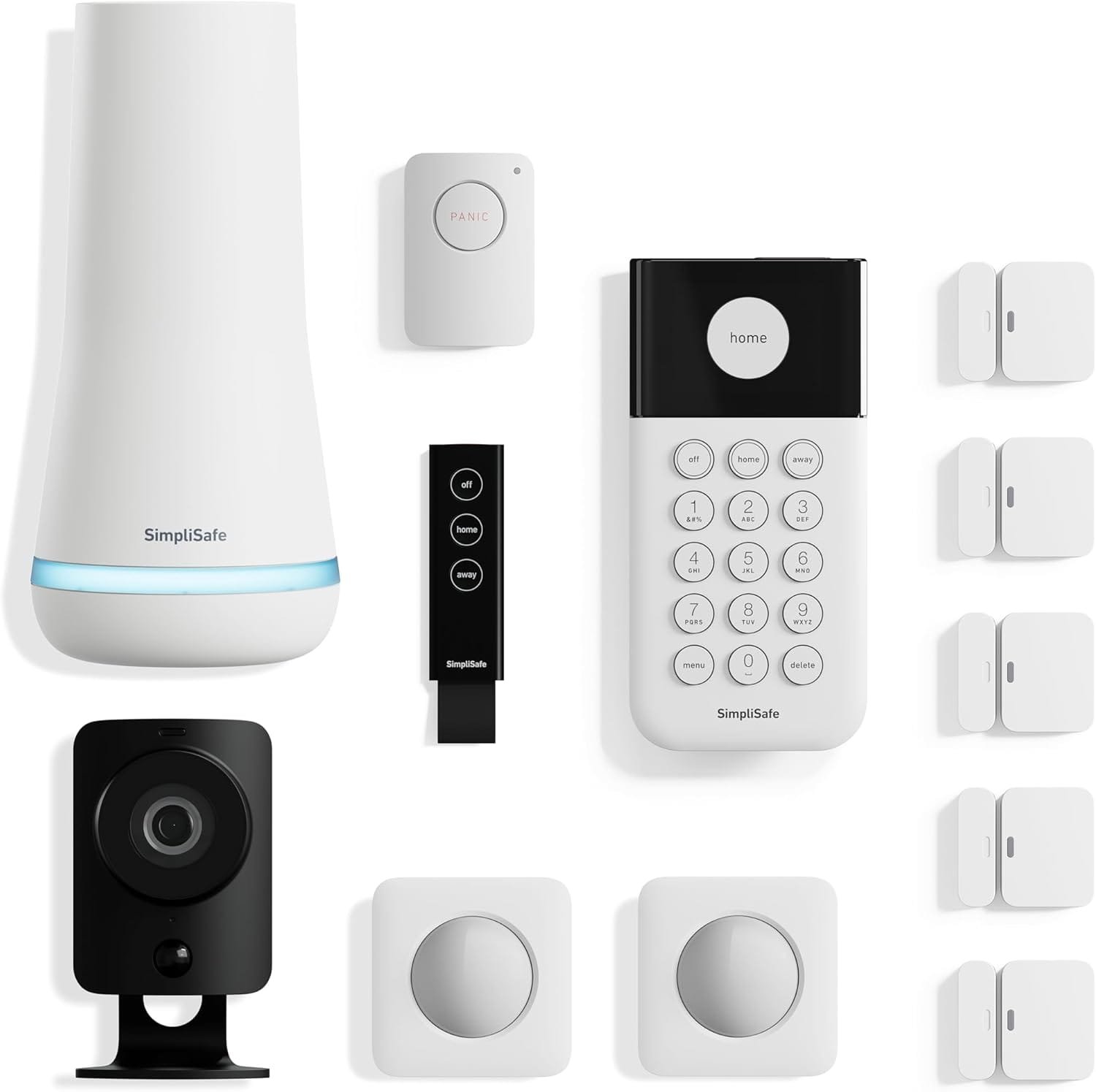 SimpliSafe 12 Piece Wireless Home Security System w/HD Camera - Optional 24/7 Professional Monitoring - No Contract - Compatible with Alexa and Google Assistant, White 15 61QTPt4Od8L. AC SL1500