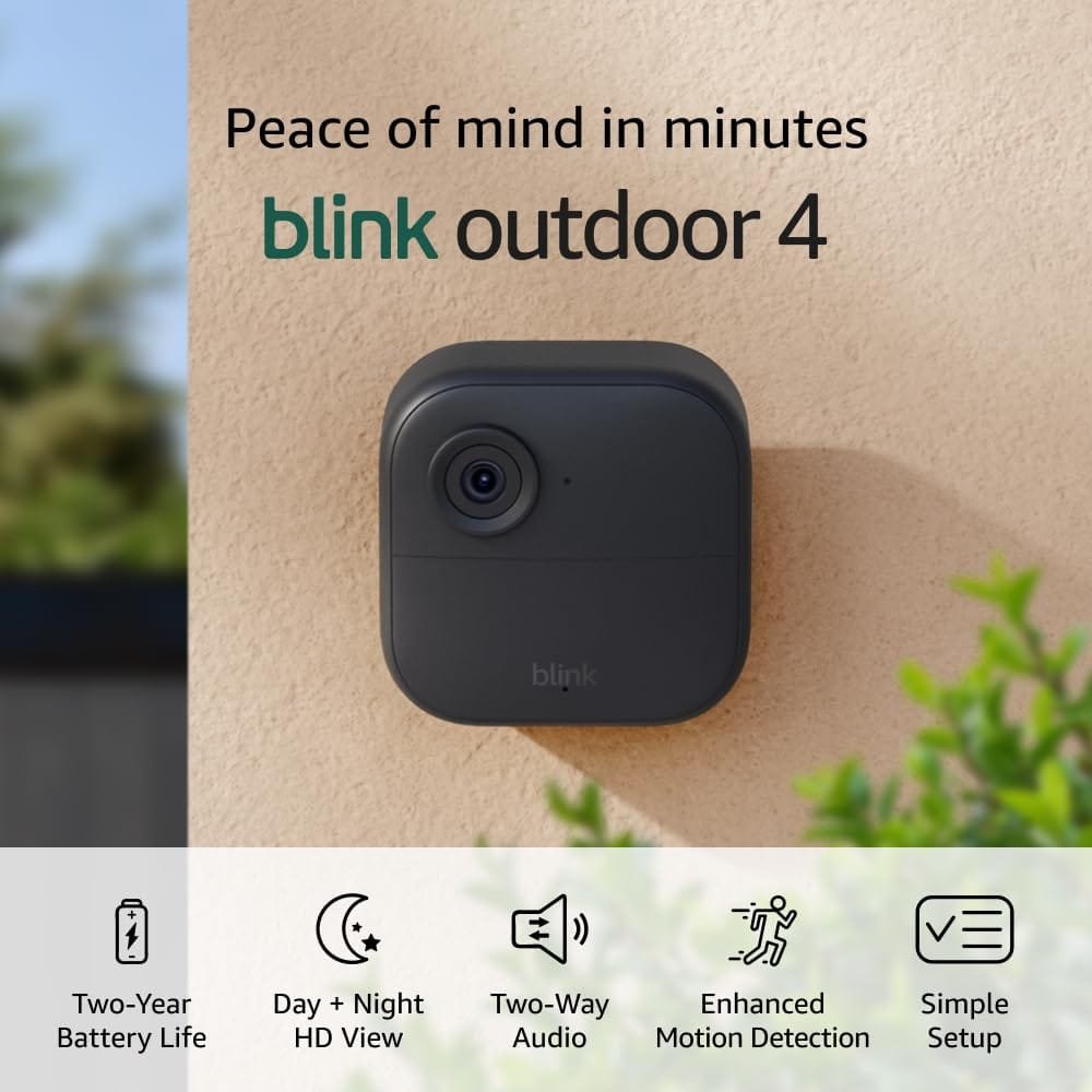 Blink Outdoor 4 – Wireless smart security camera, two-year battery life, 1080p HD day and infrared night live view, two-way talk. Sync Module Core included – 3 camera system 9 61Ie0wCDrsL. SL1000