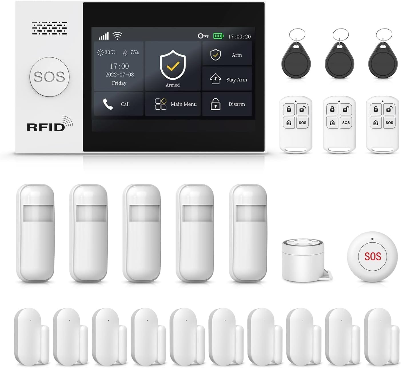 PGST Wireless Home Security Systems,Smart Home Alarm System with 4G SMS/Tuya App Instant Alerts,Motion Detector,Door Alarm Sensors,Work with Alexa and Google Home,No Monthly Fee 26
