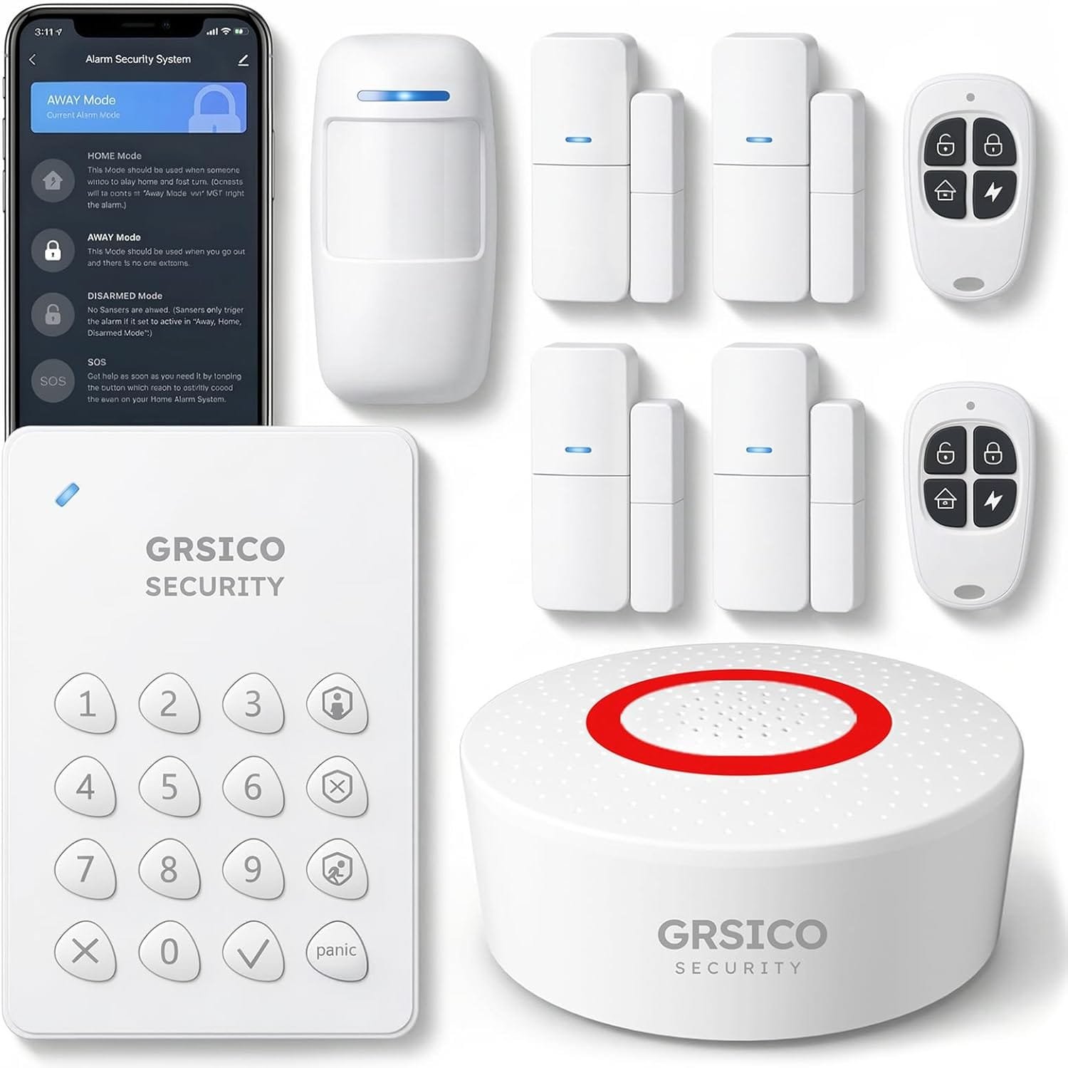 9-Piece Home Security System, WiFi Wireless Alarm System, 120dB Siren Alert, DIY Smart Security System for House and Apartment, Smart Life App Control, No Monthly Fee, 2.4GHz WiFi 28 71Bw8MUkpL. AC SL1500